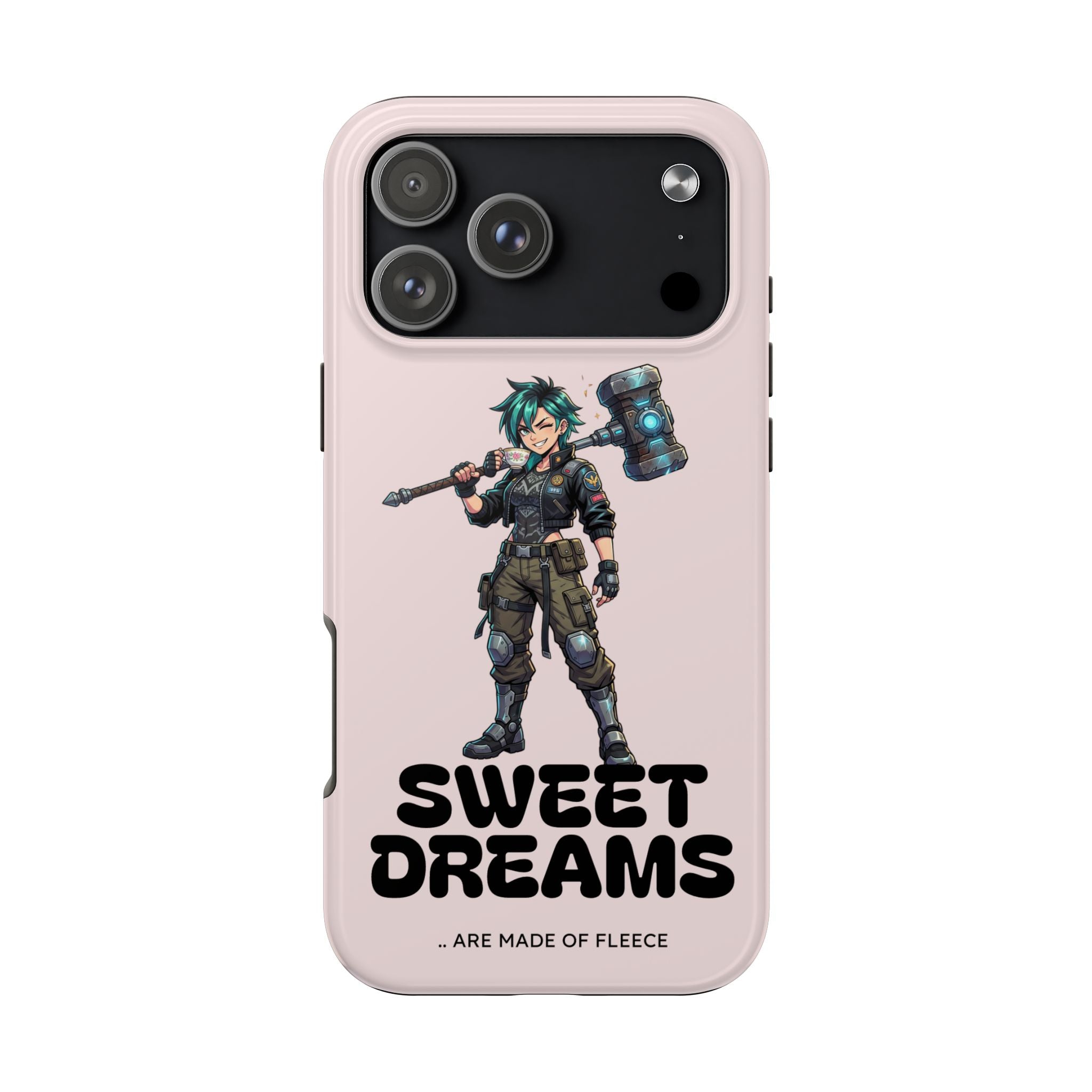 Sweet Dreams Anime Graphic Tough Phone Case - Edgy Cyberpunk Streetwear Cover for iPhone 17, 16, 15 Pro Max & Samsung Galaxy S26, S25