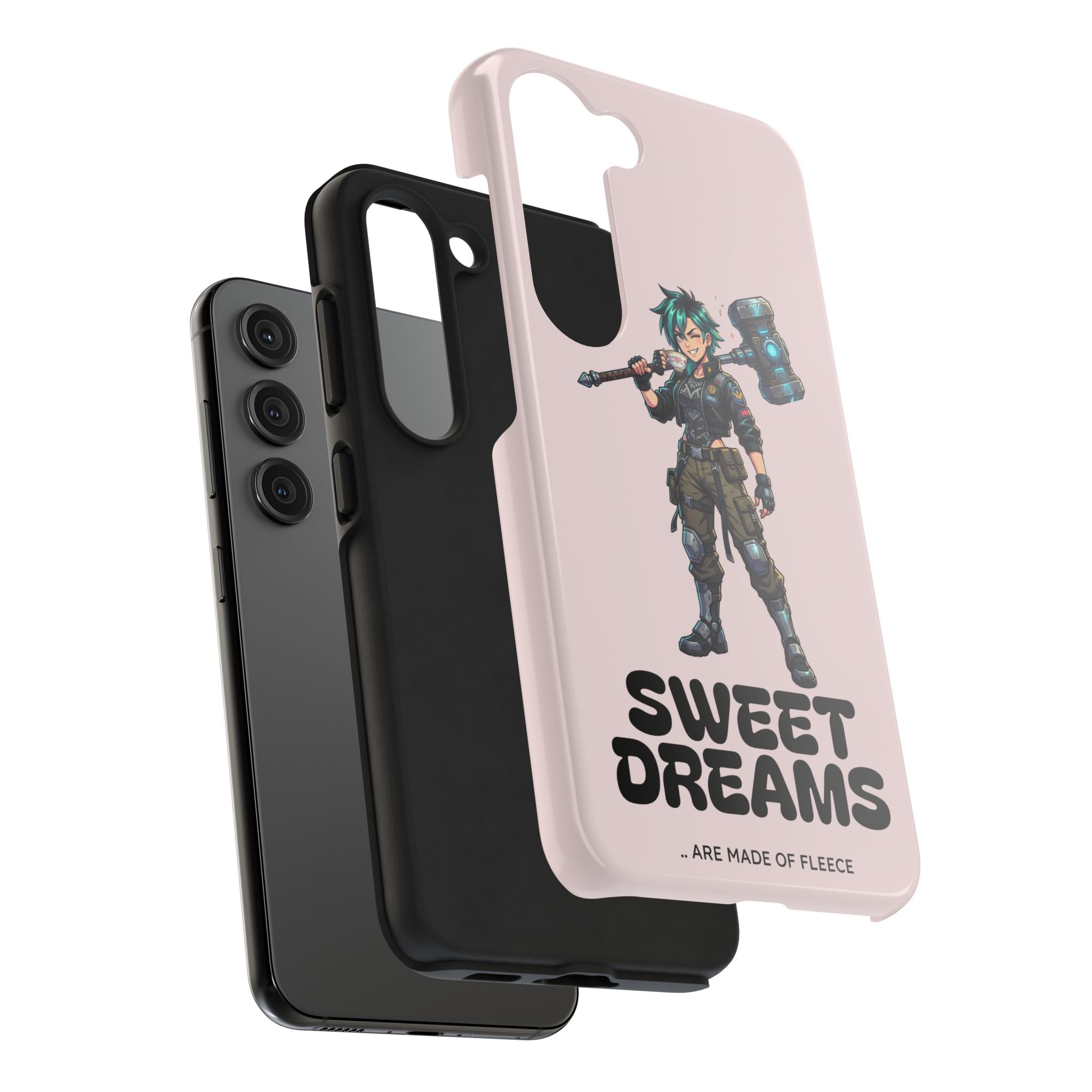 Sweet Dreams Anime Graphic Tough Phone Case - Edgy Cyberpunk Streetwear Cover for iPhone 17, 16, 15 Pro Max & Samsung Galaxy S26, S25