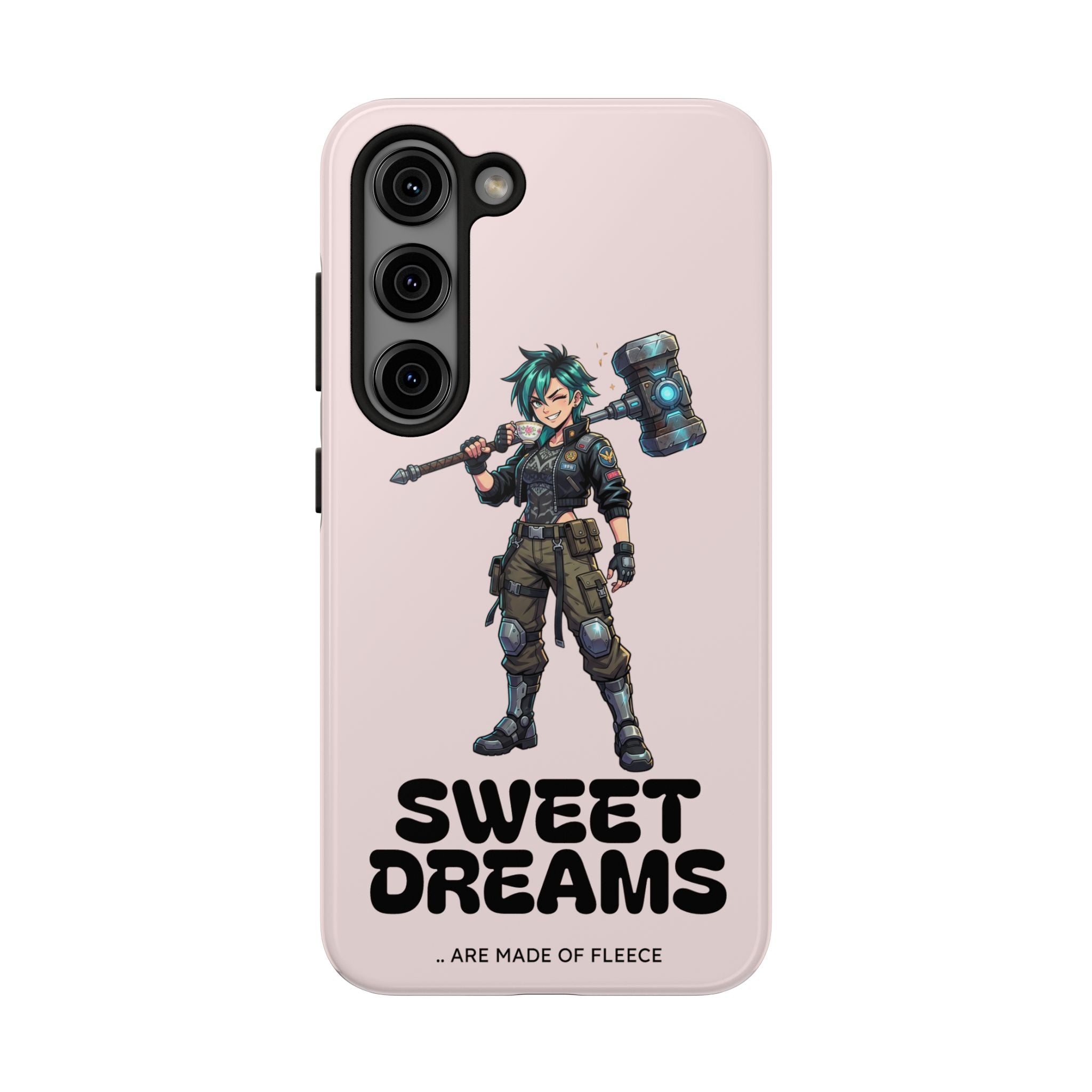 Sweet Dreams Anime Graphic Tough Phone Case - Edgy Cyberpunk Streetwear Cover for iPhone 17, 16, 15 Pro Max & Samsung Galaxy S26, S25