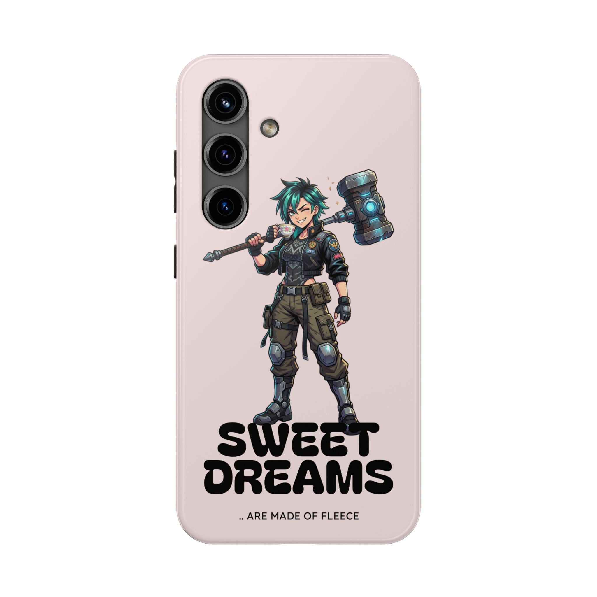 Sweet Dreams Anime Graphic Tough Phone Case - Edgy Cyberpunk Streetwear Cover for iPhone 17, 16, 15 Pro Max & Samsung Galaxy S26, S25