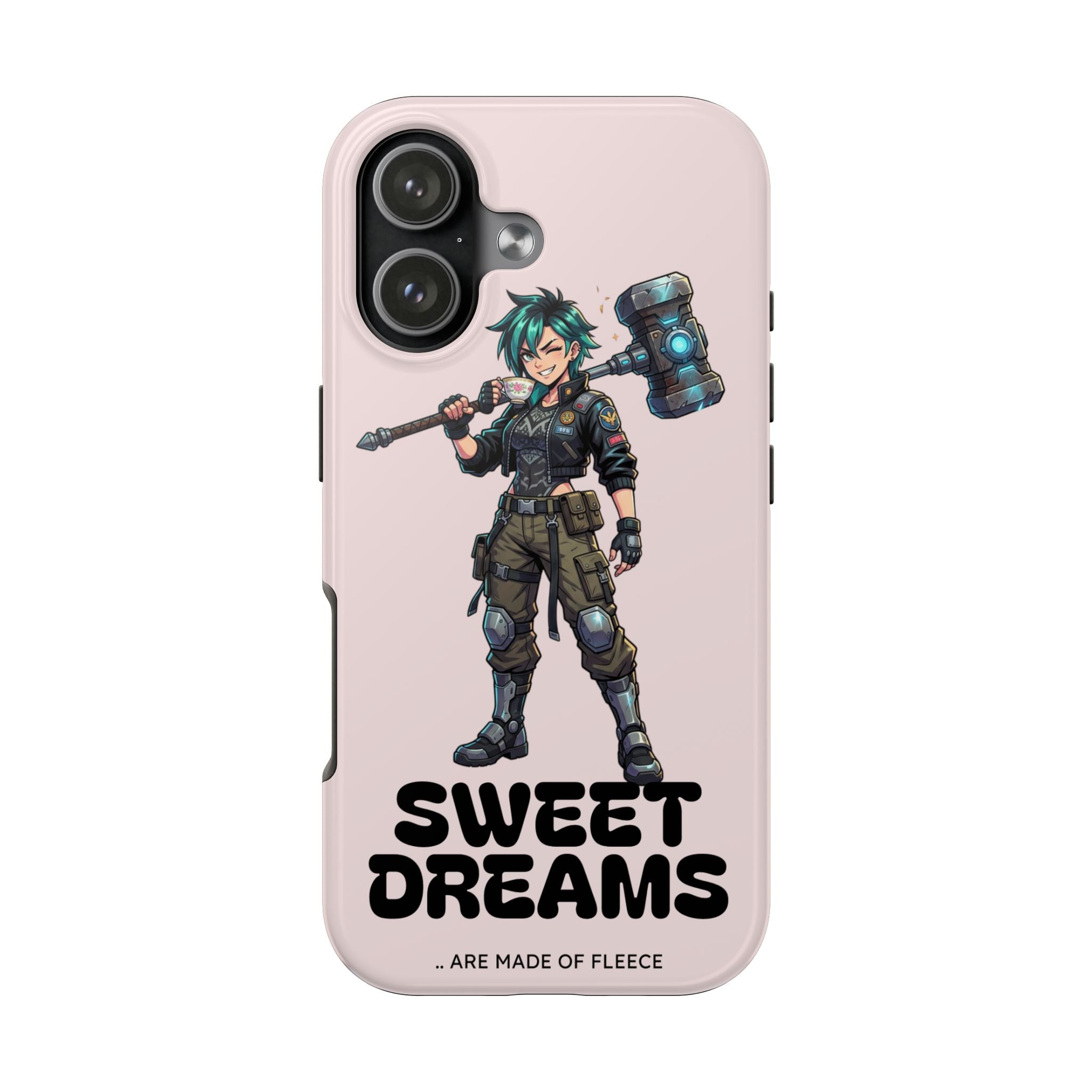 Sweet Dreams Anime Graphic Tough Phone Case - Edgy Cyberpunk Streetwear Cover for iPhone 17, 16, 15 Pro Max & Samsung Galaxy S26, S25