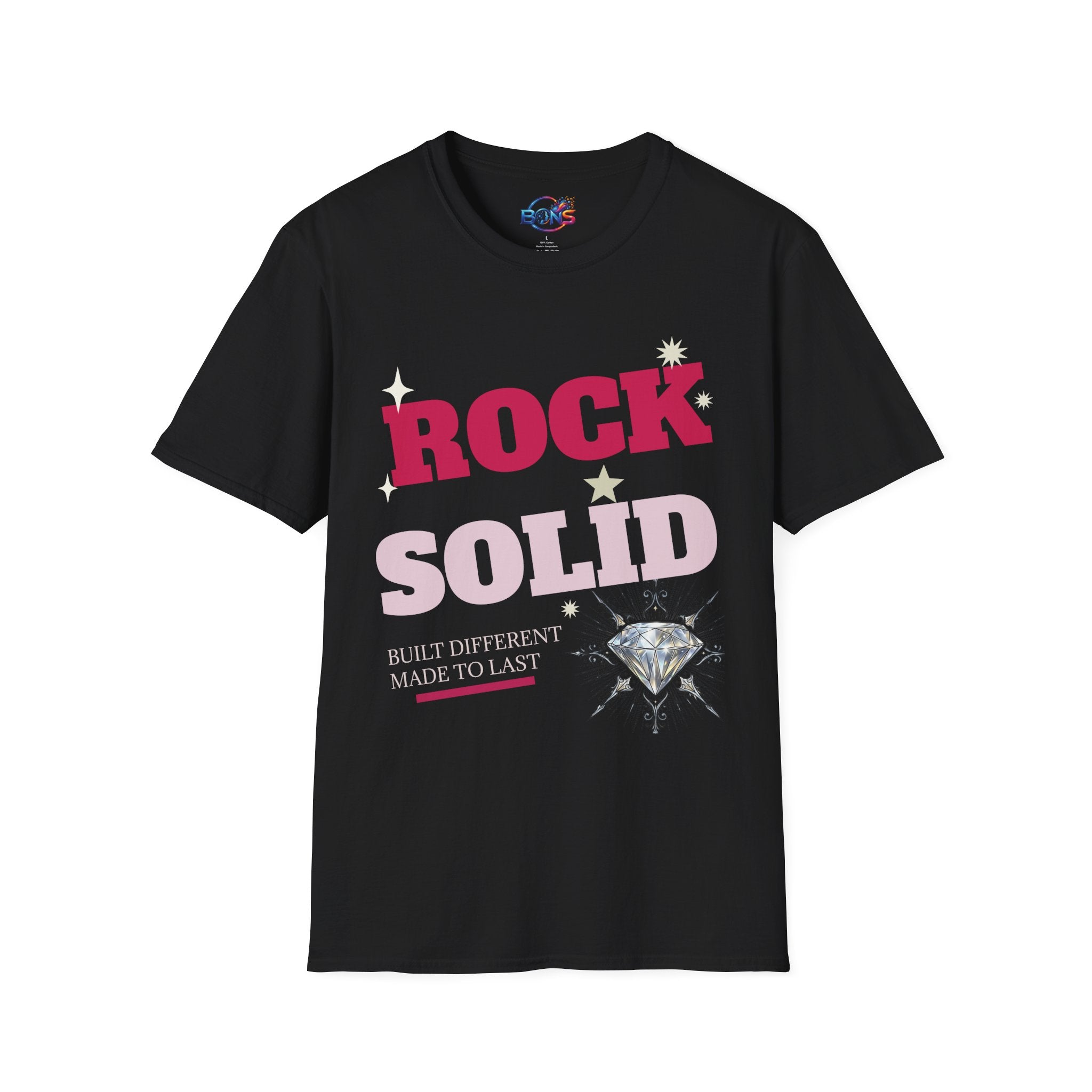 Rock Solid Retro Y2K Graphic T-Shirt - Bold Streetwear Tour Style Cotton Crewneck Tee