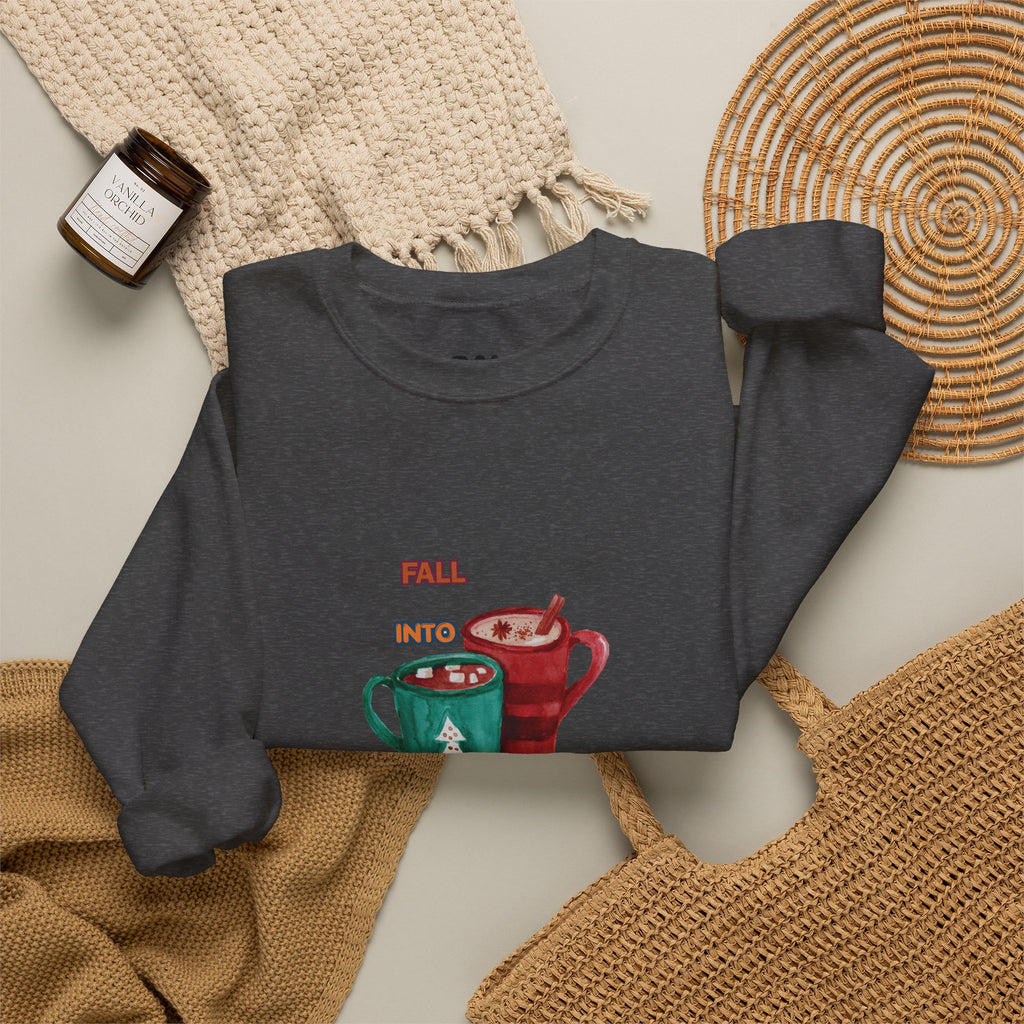 "Fall Into Cozy" Hot Cocoa Crewneck Sweatshirt