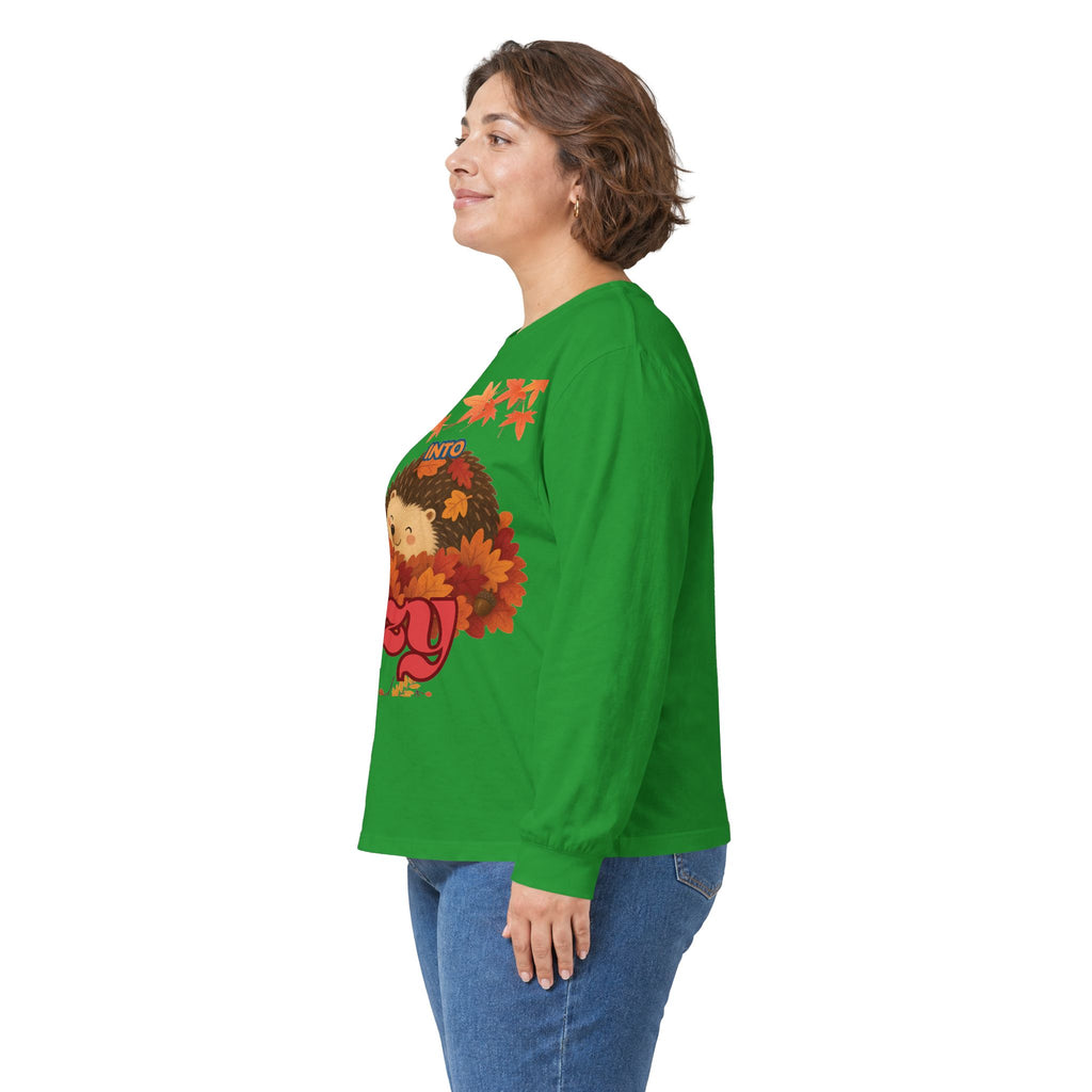 Cozy Fall Hedgehog Long Sleeve Tee