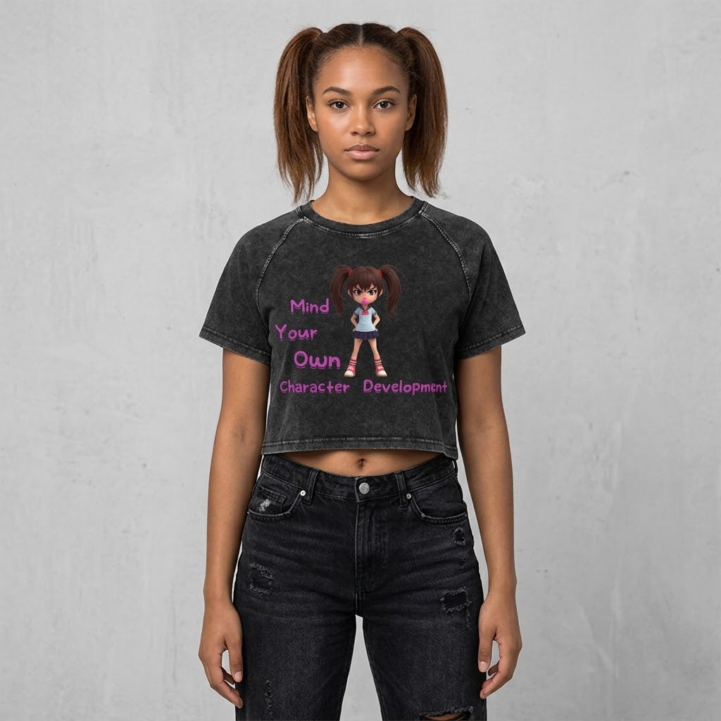 Mineral Wash Raglan Crop T-Shirt
