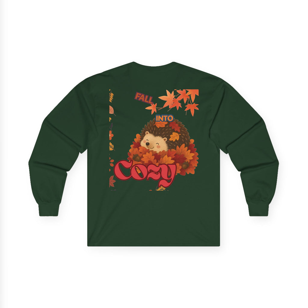 Cozy Fall Hedgehog Long Sleeve Tee