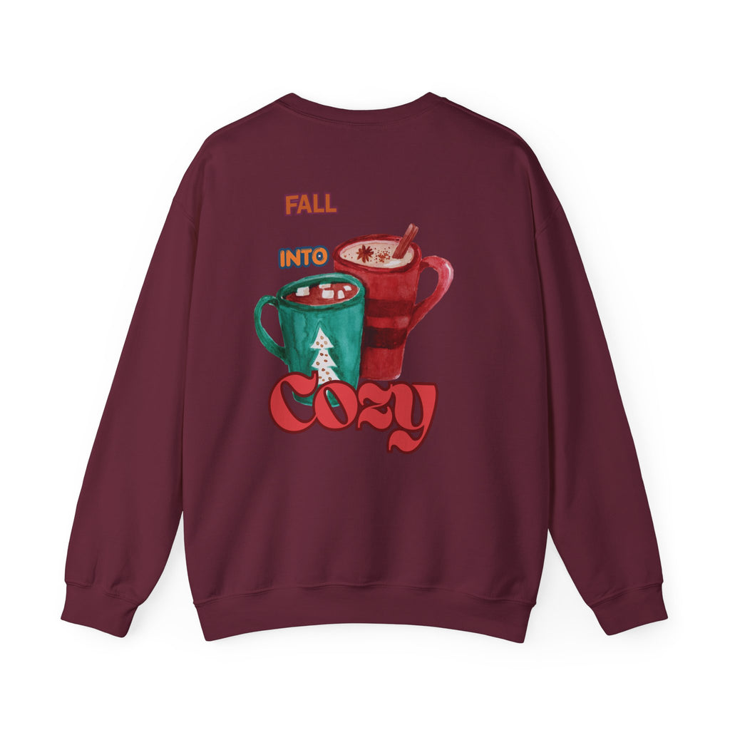 "Fall Into Cozy" Hot Cocoa Crewneck Sweatshirt
