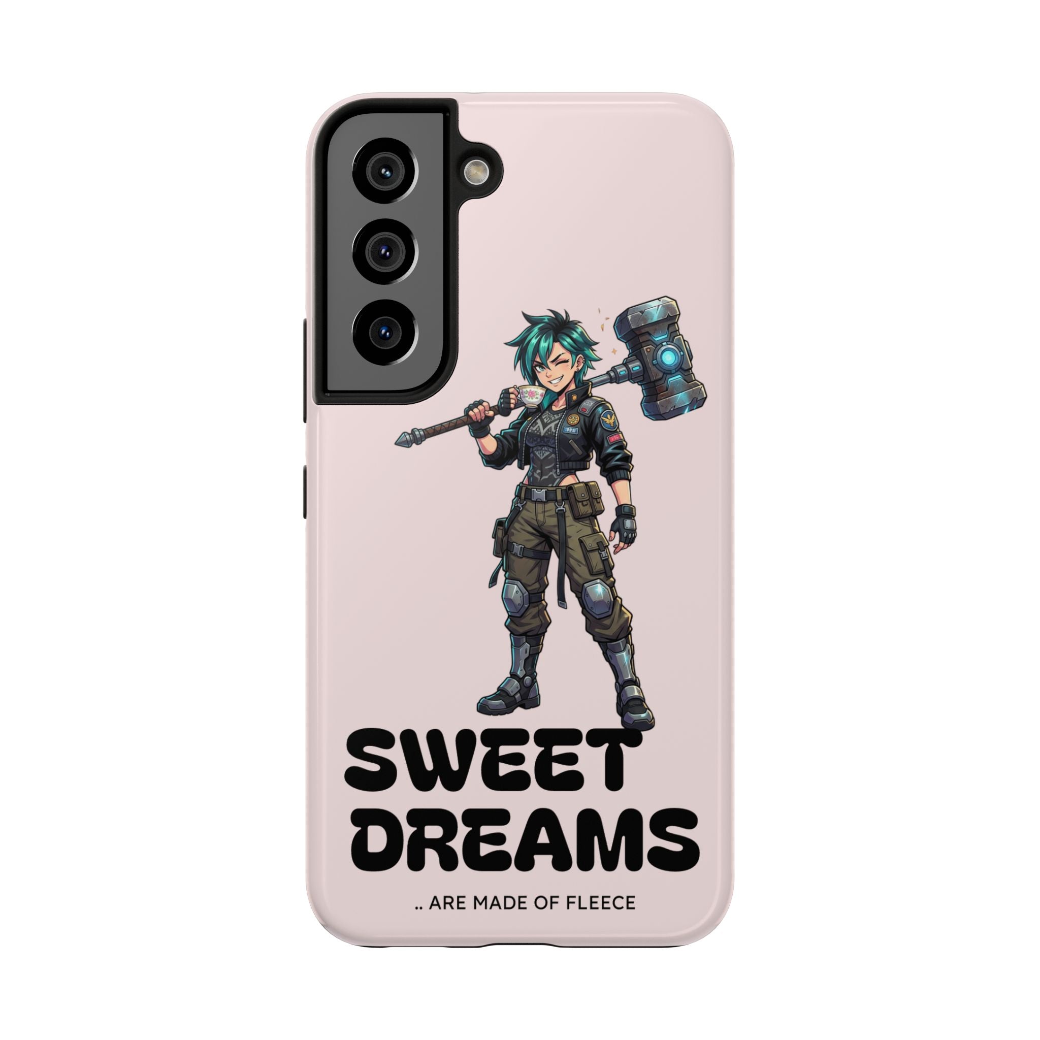 Sweet Dreams Anime Graphic Tough Phone Case - Edgy Cyberpunk Streetwear Cover for iPhone 17, 16, 15 Pro Max & Samsung Galaxy S26, S25