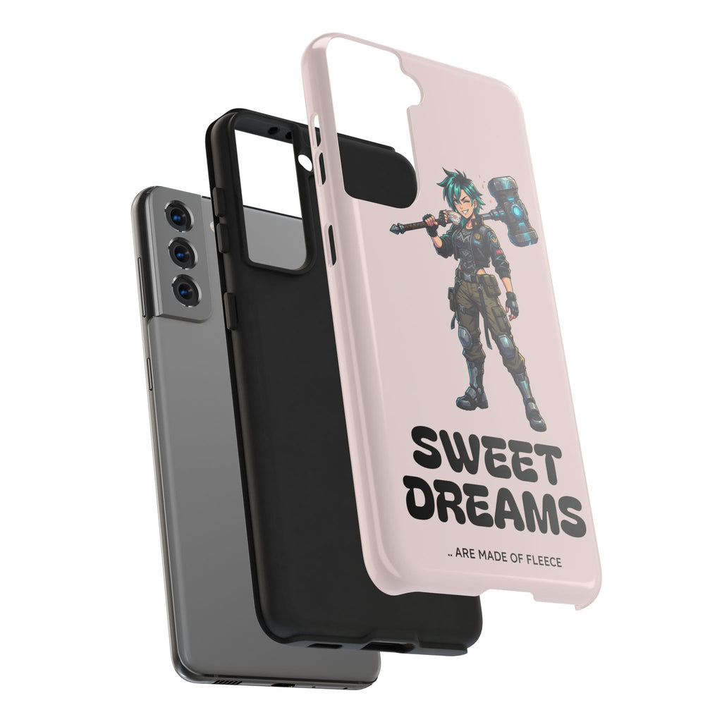 Sweet Dreams Anime Graphic Tough Phone Case - Edgy Cyberpunk Streetwear Cover for iPhone 17, 16, 15 Pro Max & Samsung Galaxy S26, S25