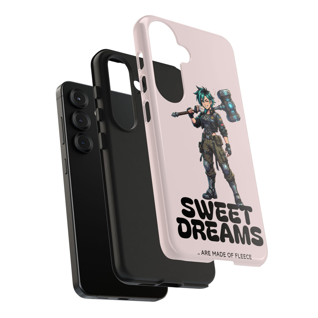 Sweet Dreams Anime Graphic Tough Phone Case - Edgy Cyberpunk Streetwear Cover for iPhone 17, 16, 15 Pro Max & Samsung Galaxy S26, S25