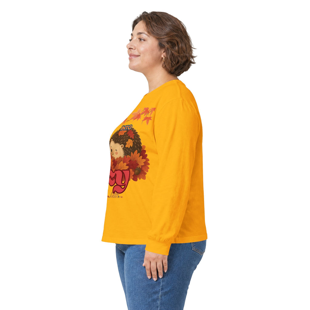 Cozy Fall Hedgehog Long Sleeve Tee