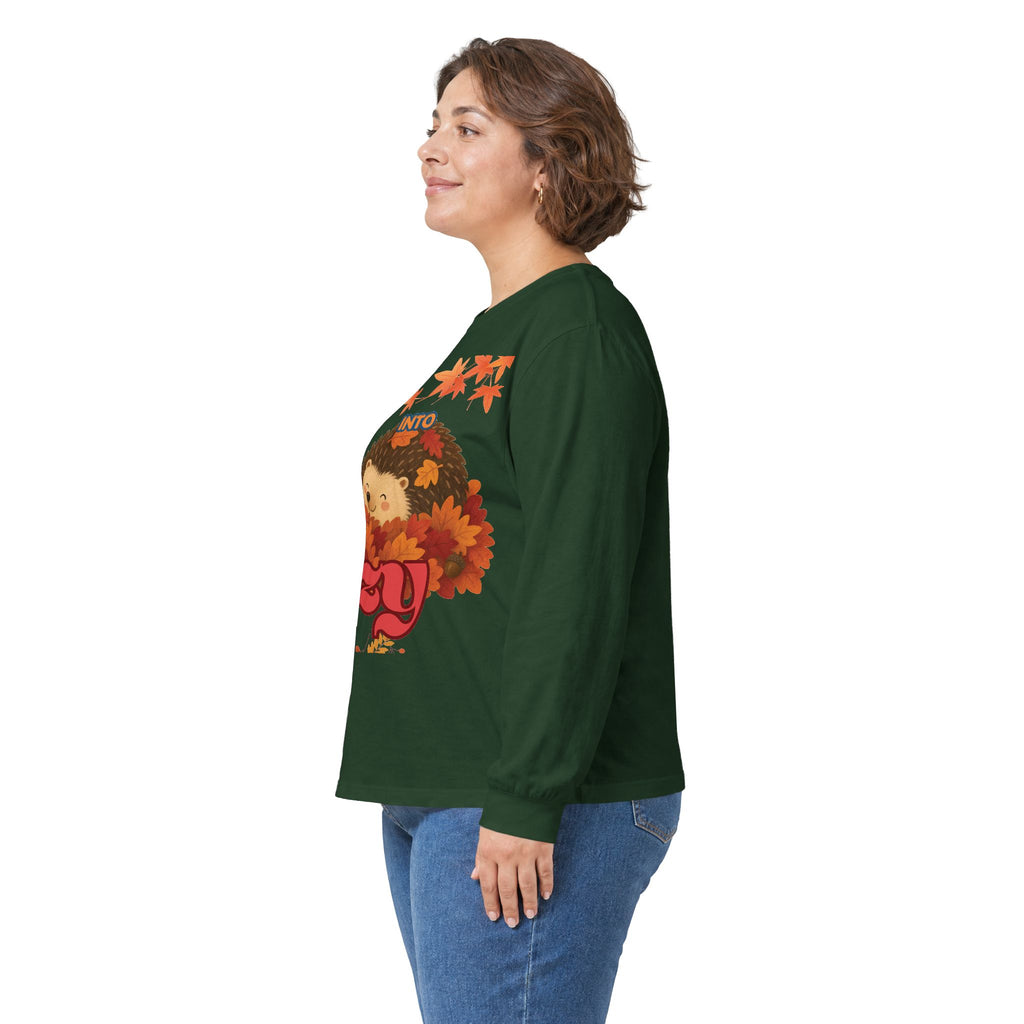 Cozy Fall Hedgehog Long Sleeve Tee