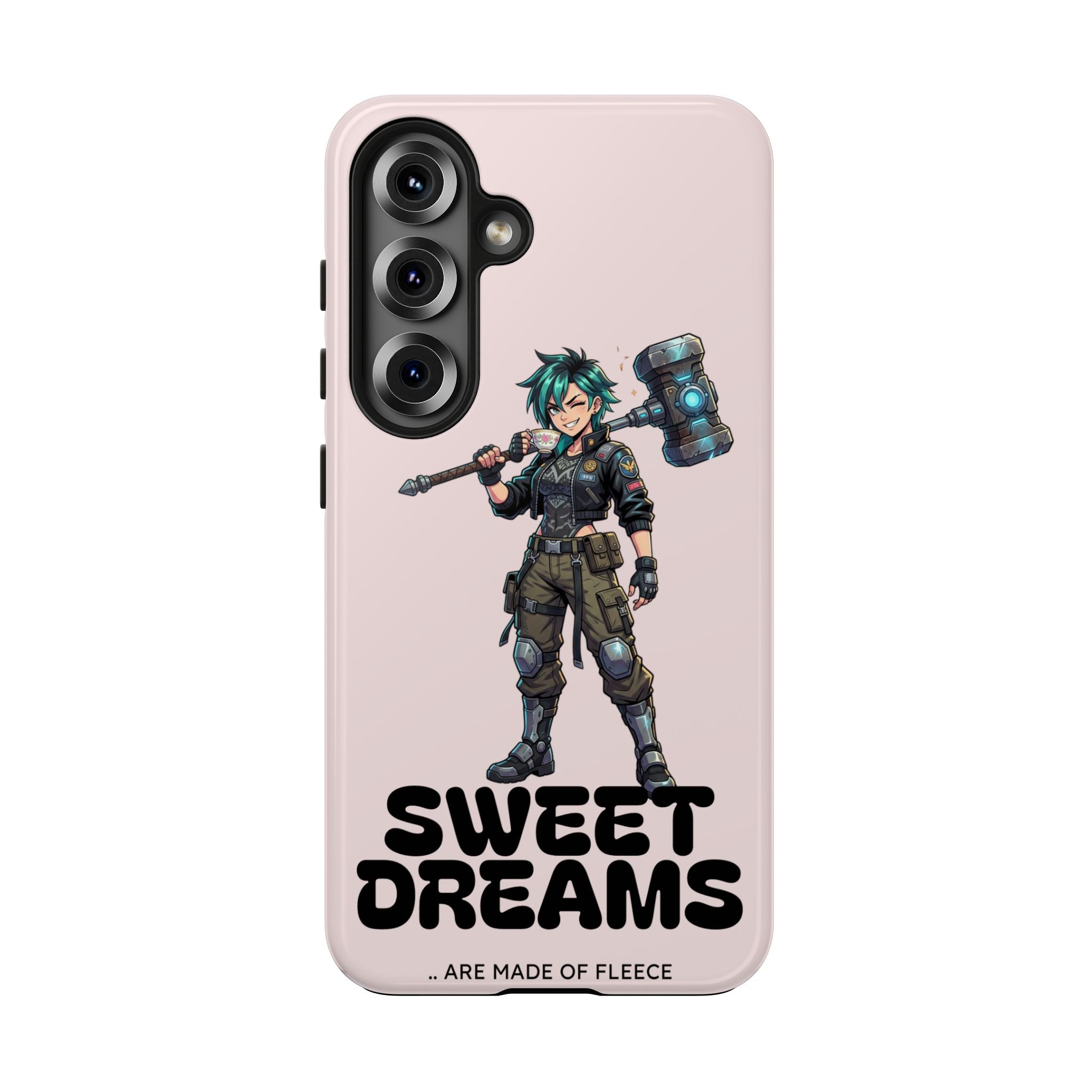 Sweet Dreams Anime Graphic Tough Phone Case - Edgy Cyberpunk Streetwear Cover for iPhone 17, 16, 15 Pro Max & Samsung Galaxy S26, S25