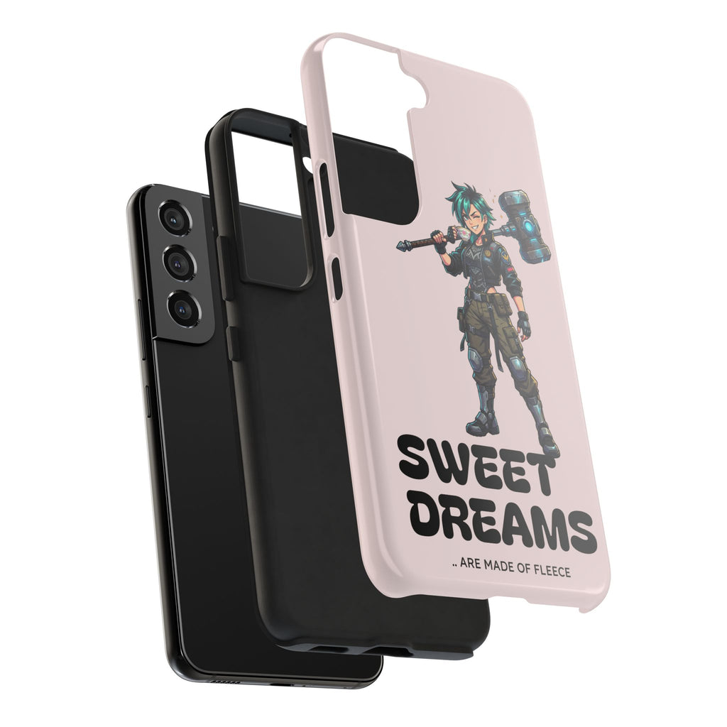 Sweet Dreams Anime Graphic Tough Phone Case - Edgy Cyberpunk Streetwear Cover for iPhone 17, 16, 15 Pro Max & Samsung Galaxy S26, S25