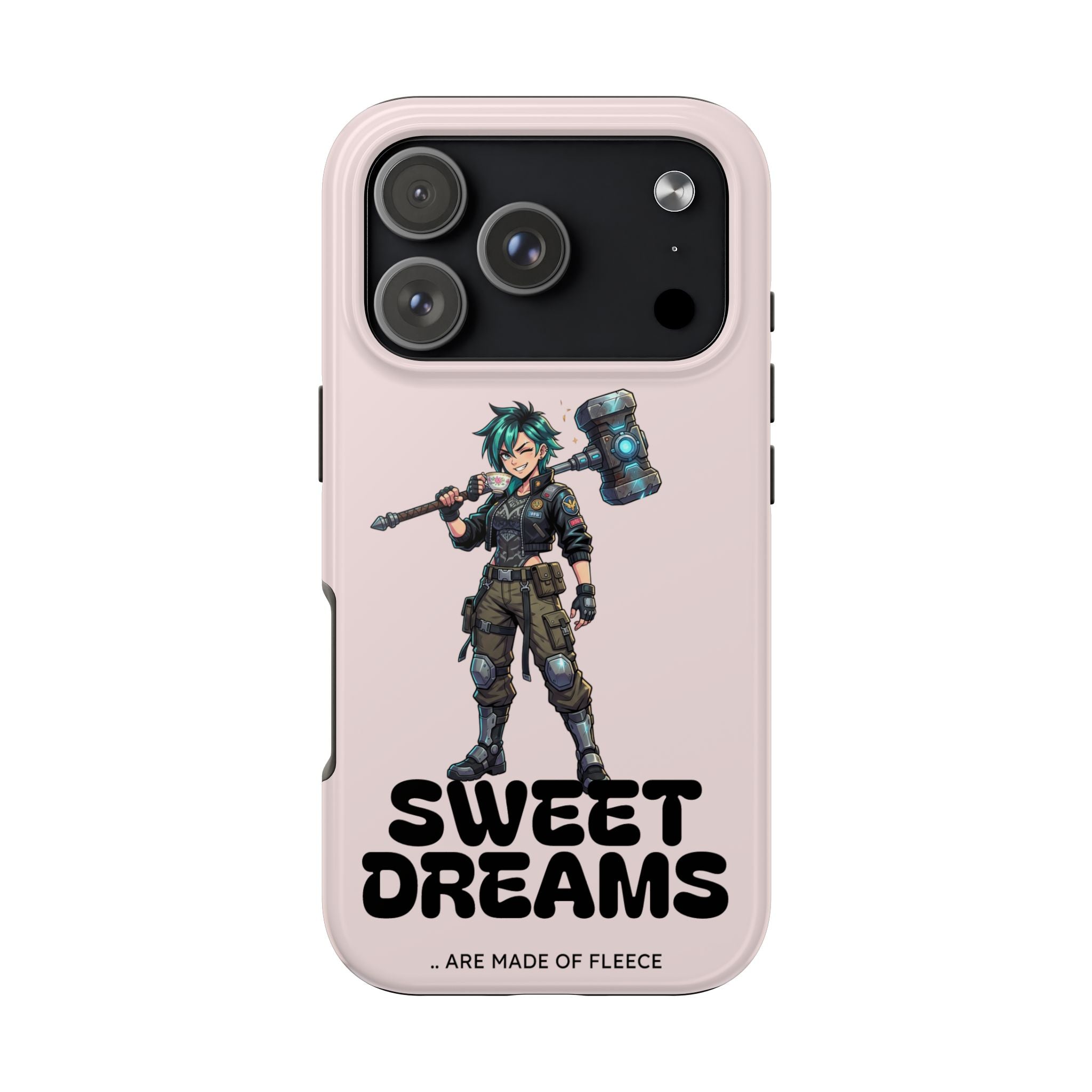Sweet Dreams Anime Graphic Tough Phone Case - Edgy Cyberpunk Streetwear Cover for iPhone 17, 16, 15 Pro Max & Samsung Galaxy S26, S25