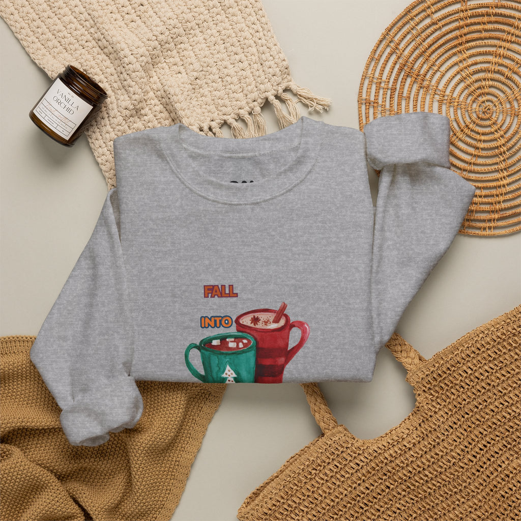 "Fall Into Cozy" Hot Cocoa Crewneck Sweatshirt