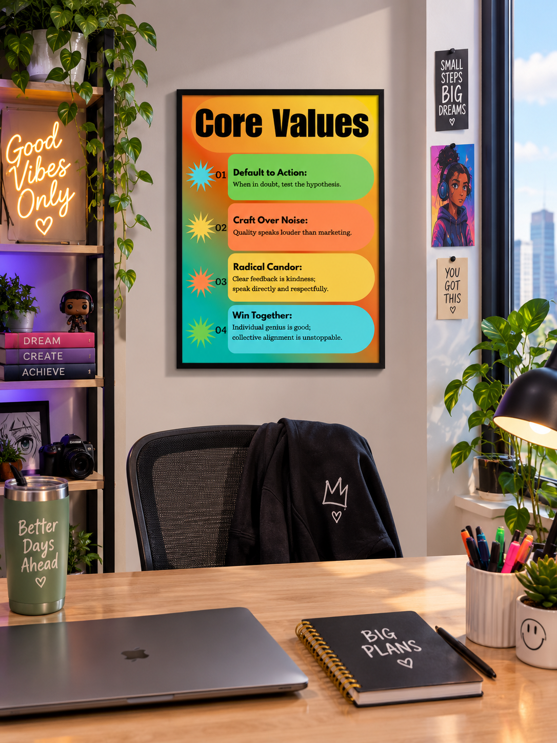Core Values Wall Art | Vibrant Office &amp; Workspace Poster