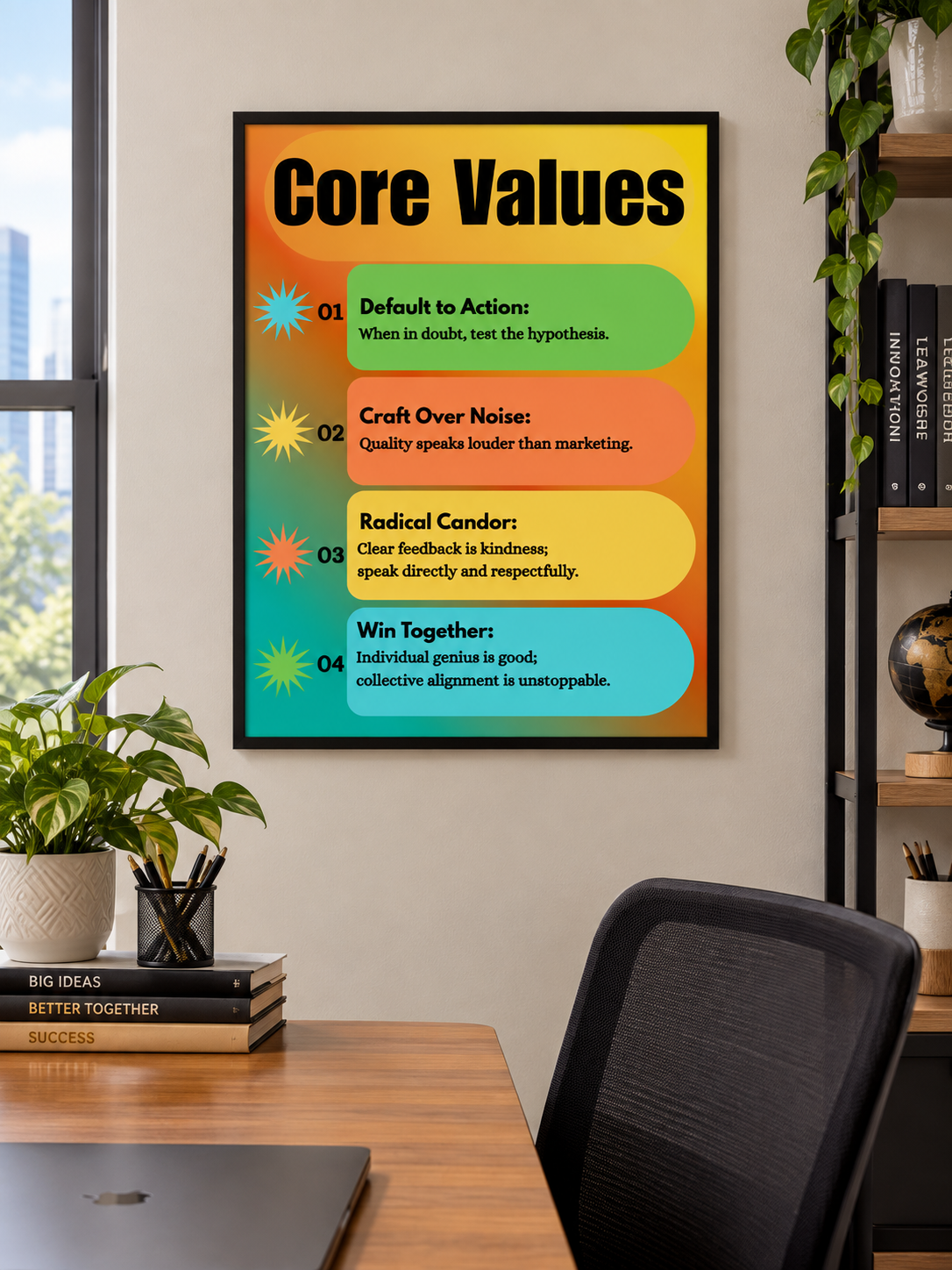 Core Values Wall Art | Vibrant Office &amp; Workspace Poster